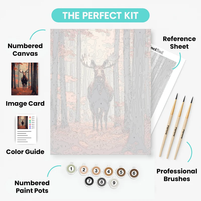 Majestic Moose in Autumn Forest - Paint by Numbers Kit