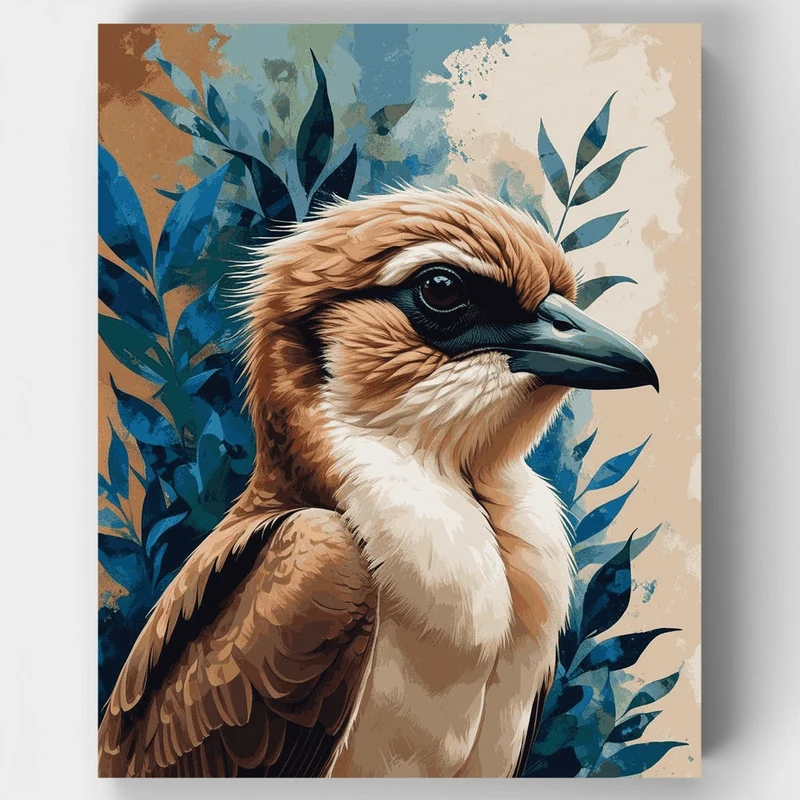 Kookaburra in Blue Foliage - Paint by Numbers Kit