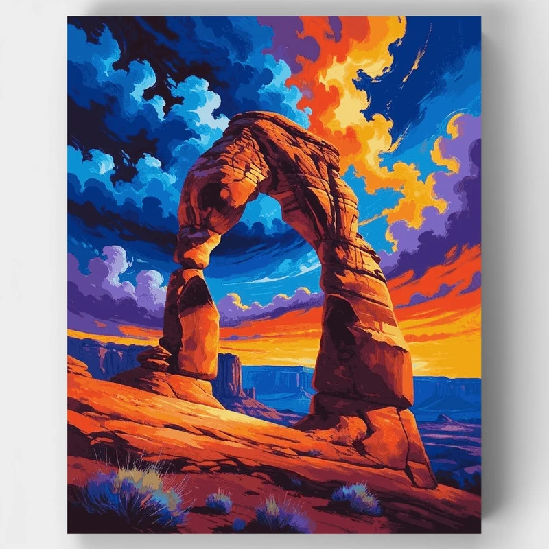 Delicate Arch at Sunset - Paint by Numbers Kit