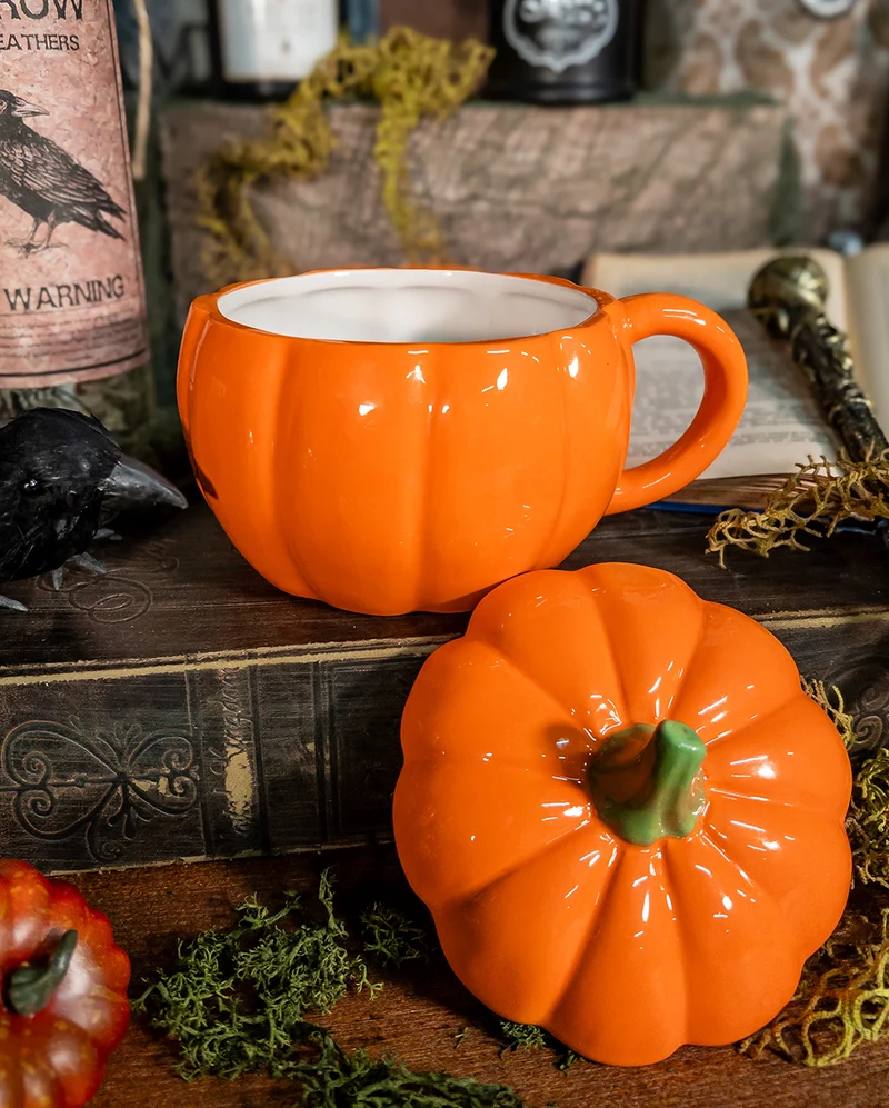 Halloween Kürbis Tasse mit Deckel 500ml