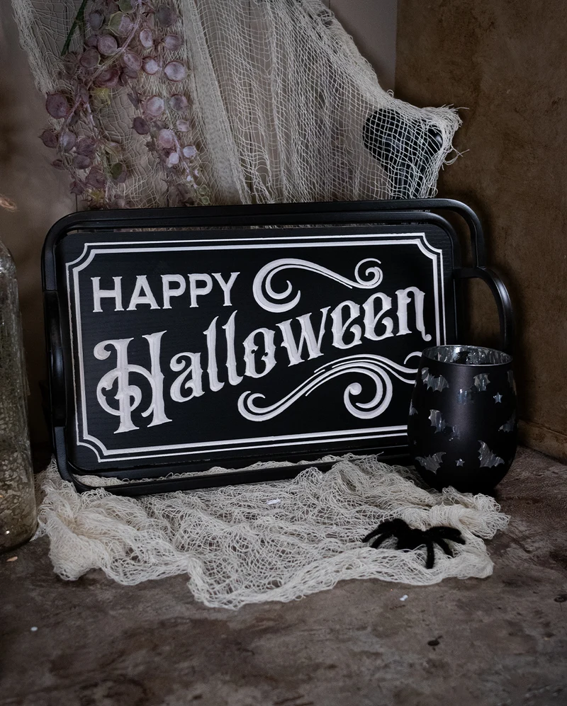 Happy Halloween Holz Tablett