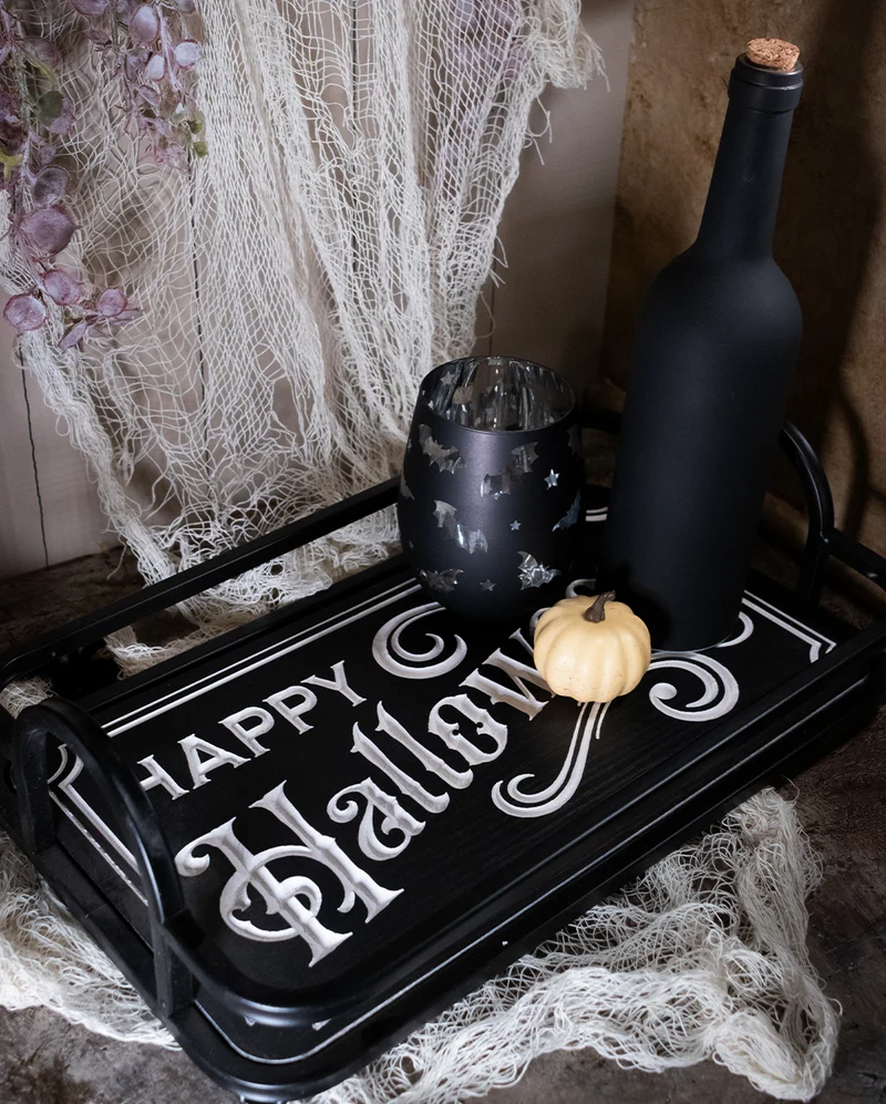 Happy Halloween Holz Tablett