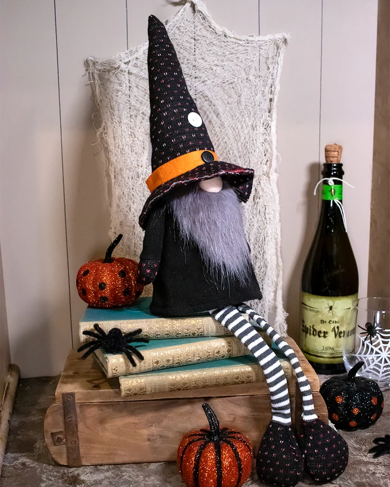 Großes Hexen Gnom Männchen als Kantenhocker 55cm