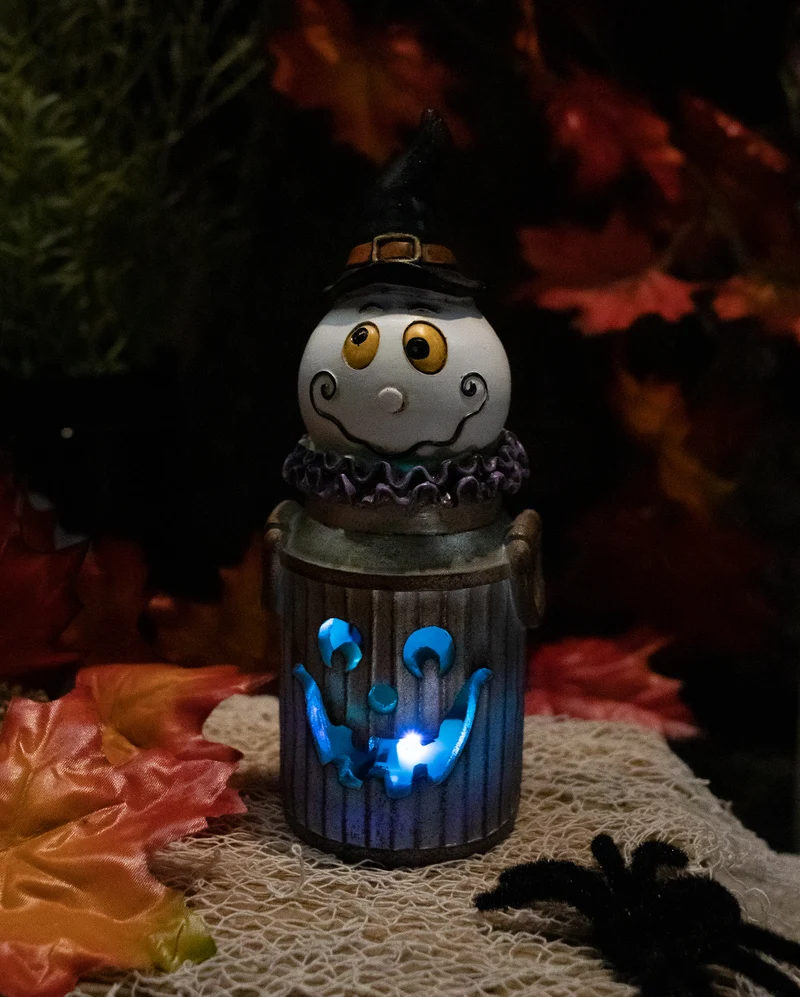 Halloween Geist in leuchtender Milchkanne 18cm