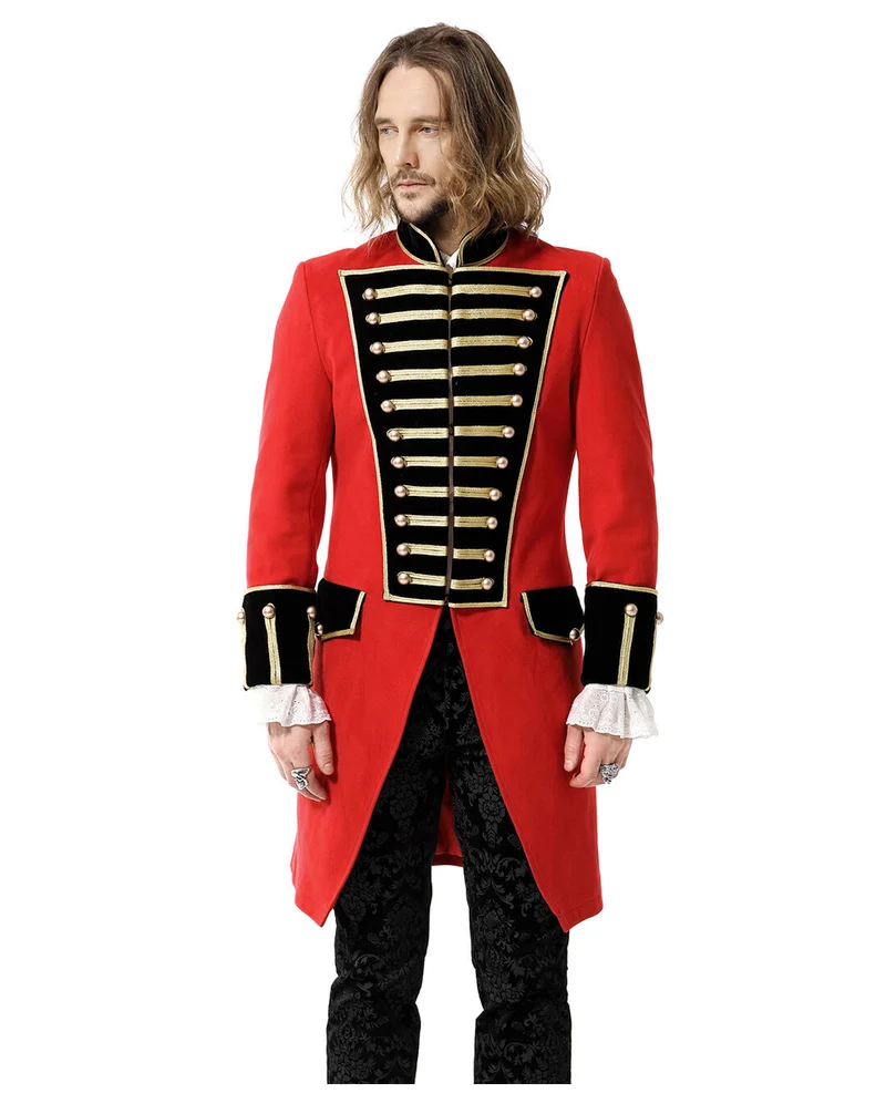 Rote Military Jacke mit Goldborte