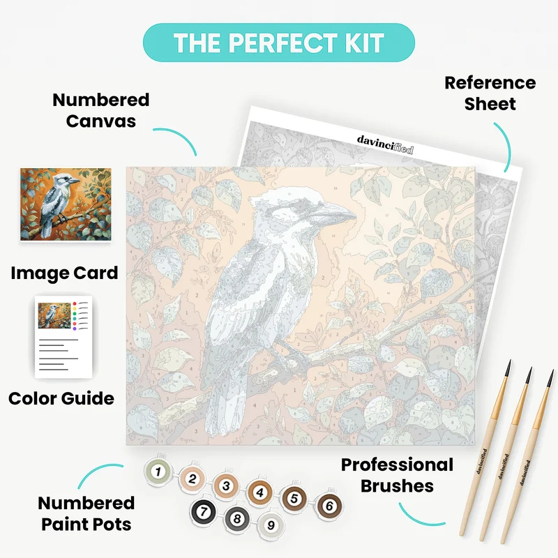 Kookaburra on Branch - Paint by Numbers Kit