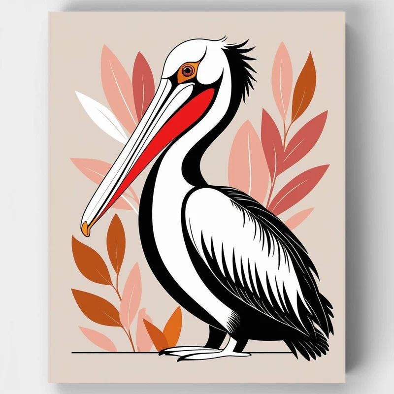 Elegant Pelican Portrait - Paint by Numbers Kit