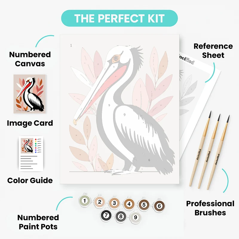 Elegant Pelican Portrait - Paint by Numbers Kit