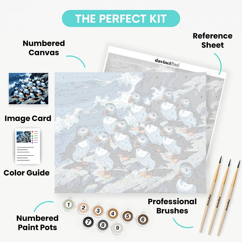 Puffins - Paint by Numbers Kit