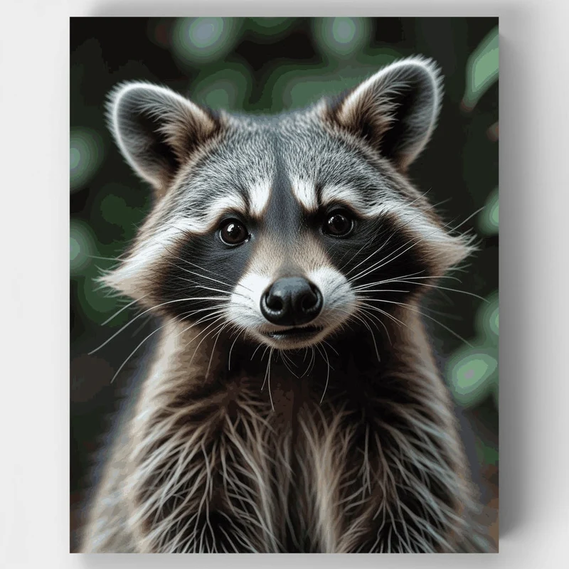 Adorable Raccoon Portrait - Paint by Numbers Kit