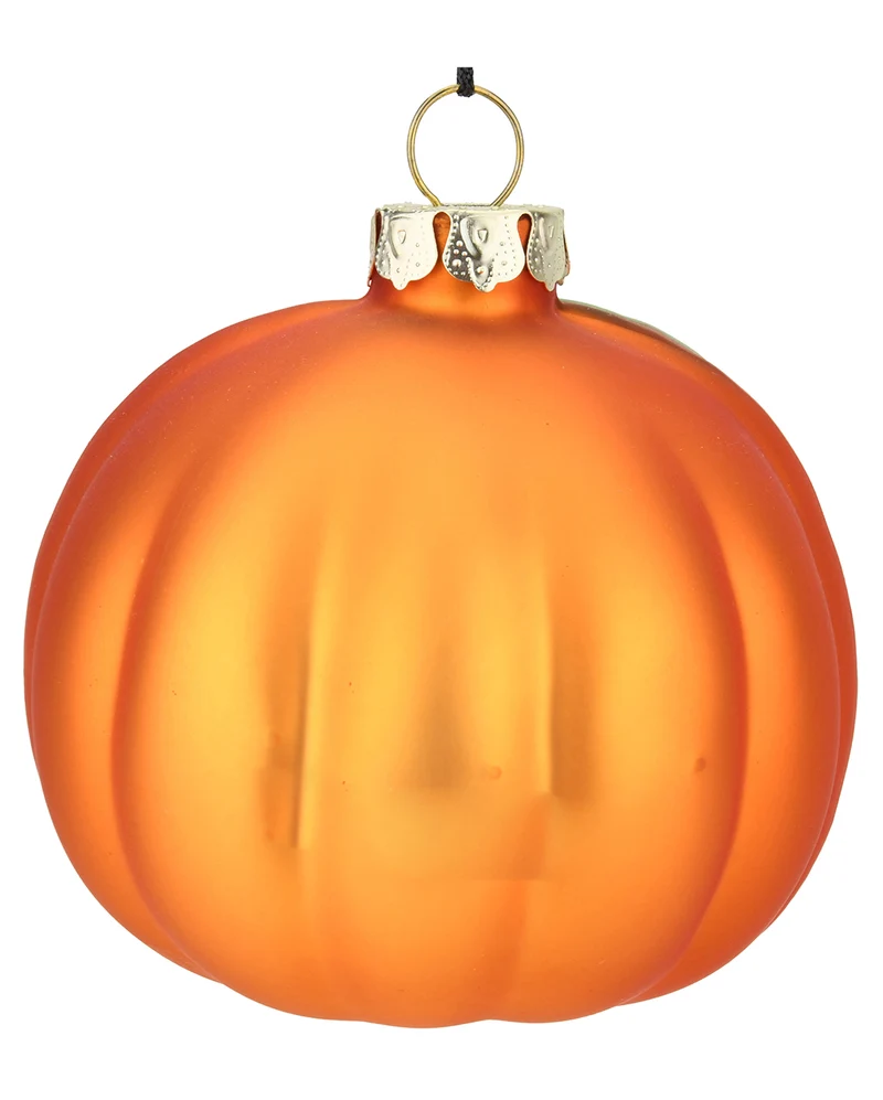Halloween Kürbis Glas Weihnachtskugel Ø7,6cm