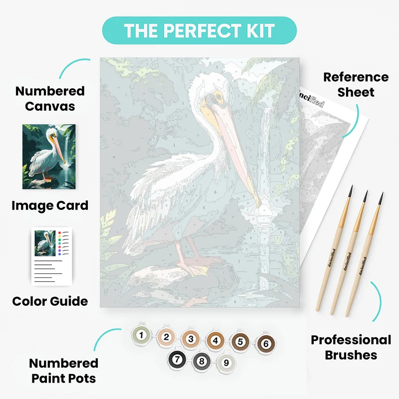 Tropical Pelican Paradise - Paint by Numbers Kit