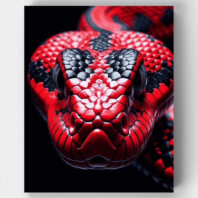 Vibrant Red Coral Snake - Paint by Numbers Kit