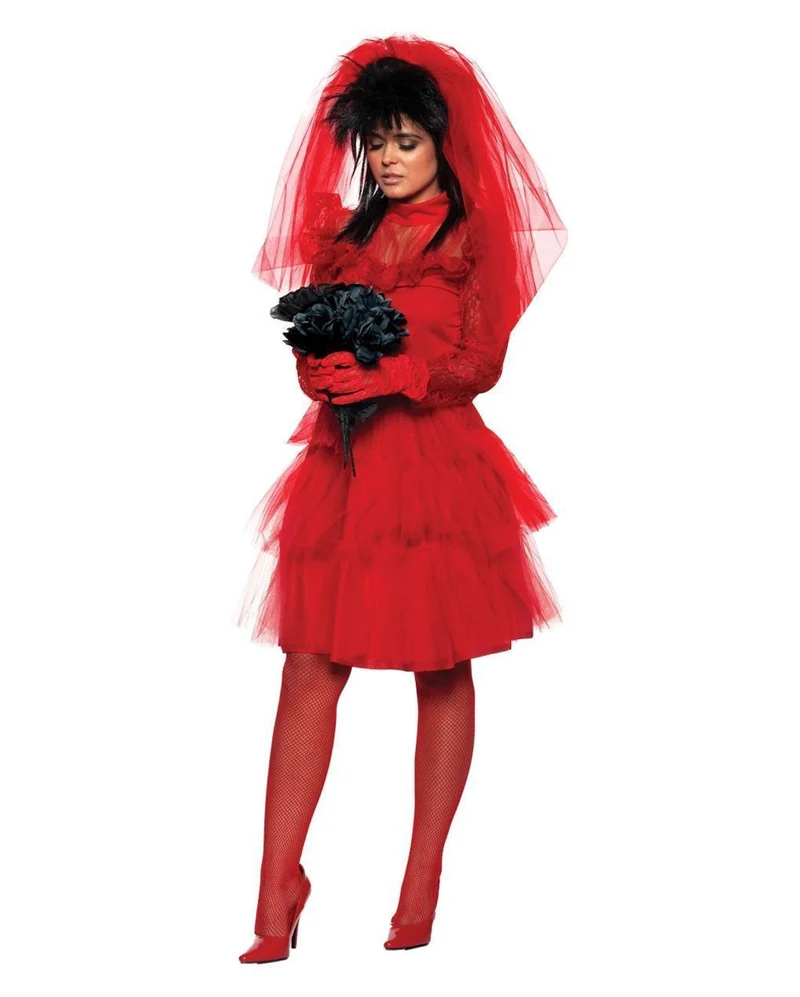 Gothic Braut Damen Kostüm rot
