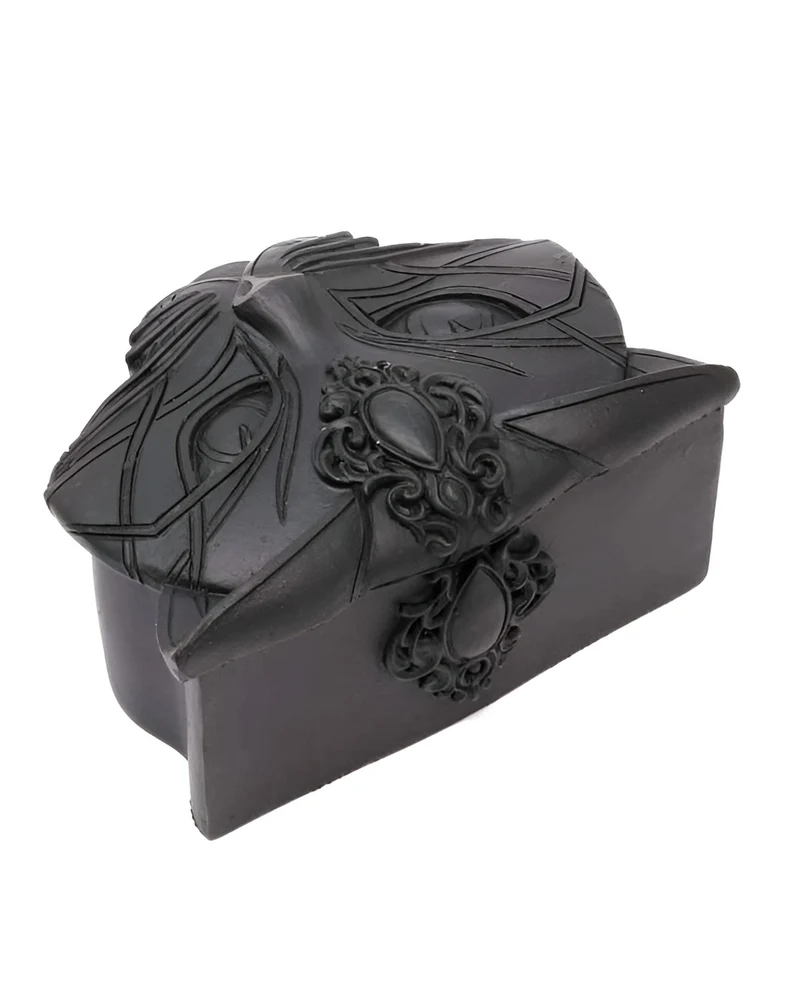 Schwarze Schatulle mit heiliger Katze 10,5cm