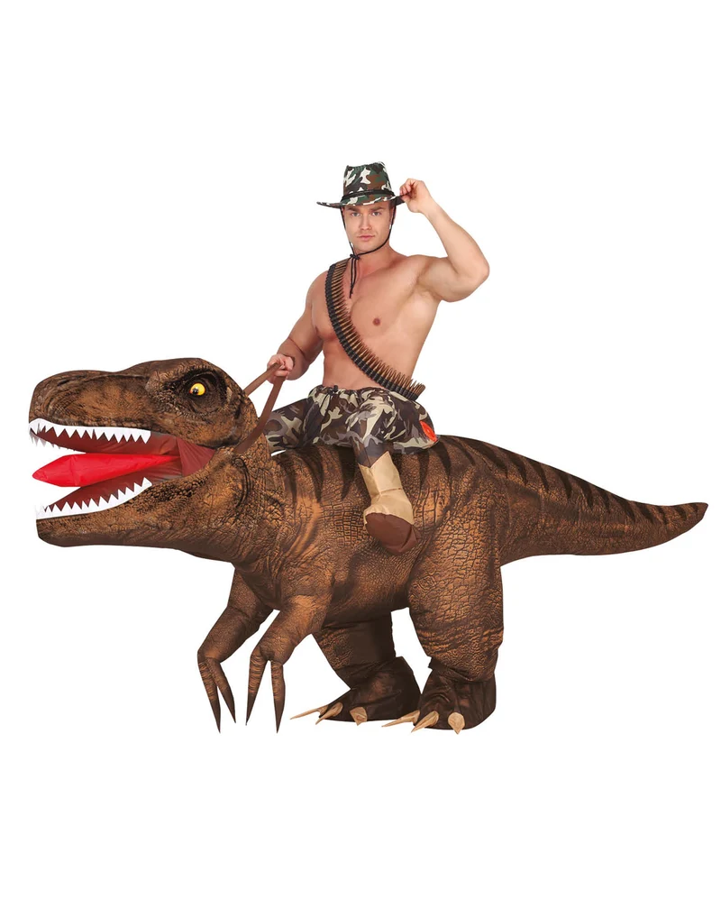 T-Rex Aufsitz Kostüm zum Aufblasen