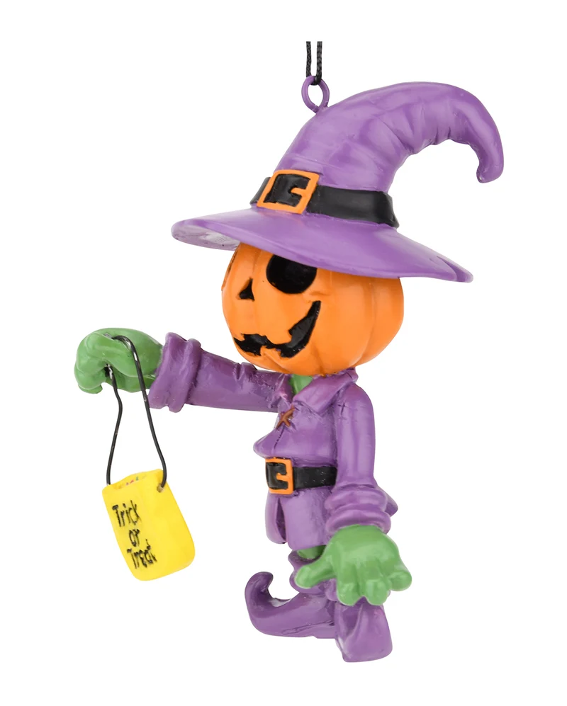 Trick or Treat Kürbis Männchen Weihnachtskugel 8,9cm