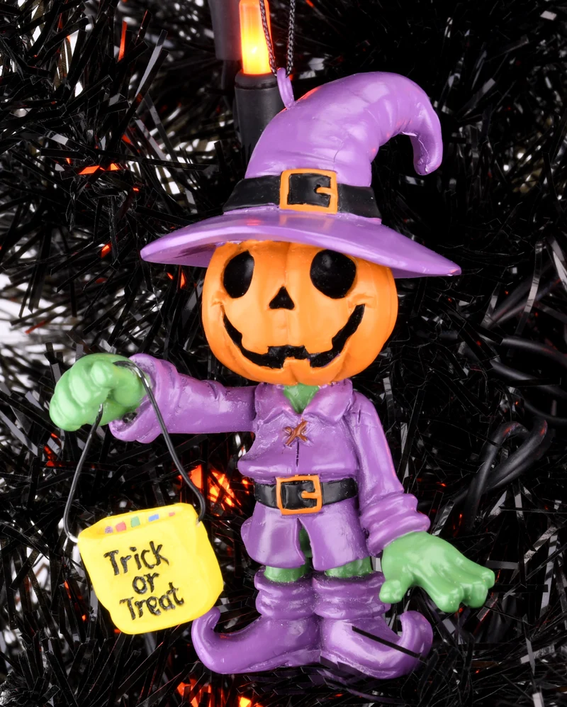 Trick or Treat Kürbis Männchen Weihnachtskugel 8,9cm