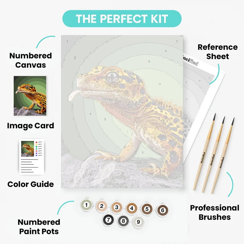 Vibrant Leopard Gecko - Paint by Numbers Kit