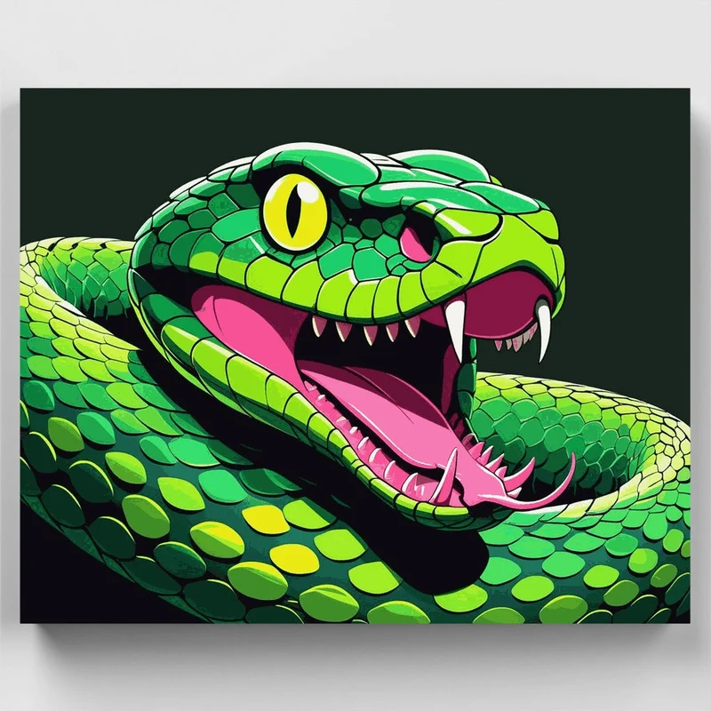 Vibrant Green Snake - Paint by Numbers Kit