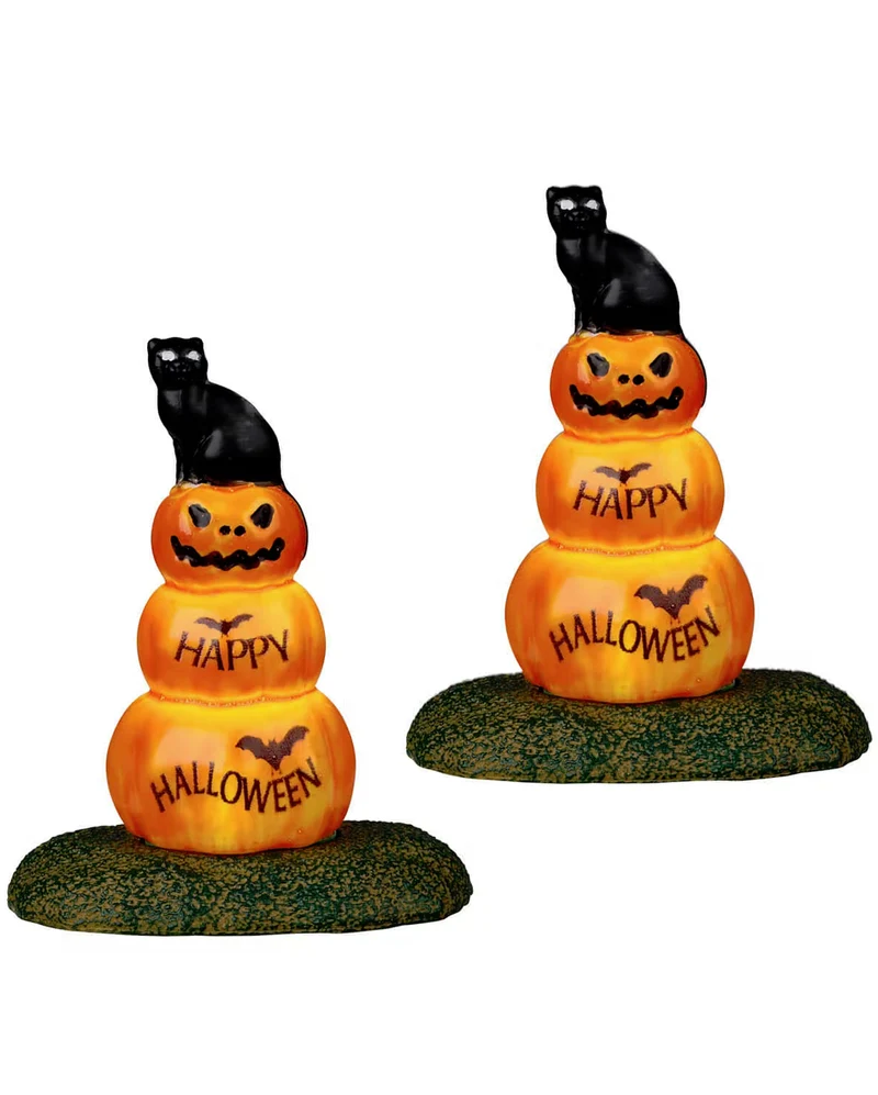 Lemax Spooky Town - Katze & Kürbis 2er Set