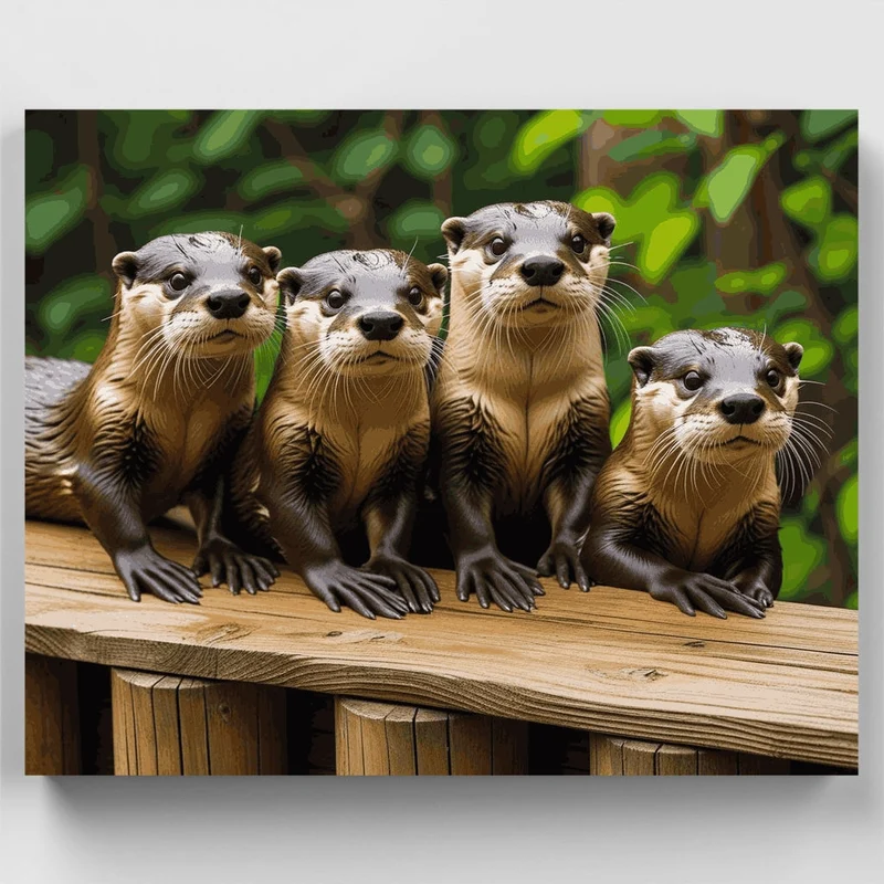 Adorable Otters - Paint by Numbers Kit