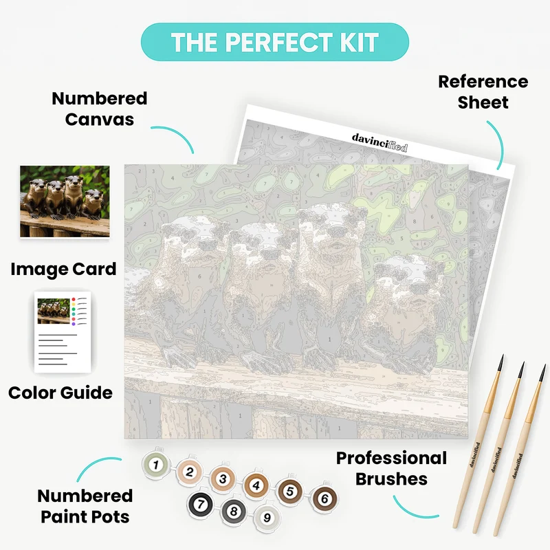 Adorable Otters - Paint by Numbers Kit