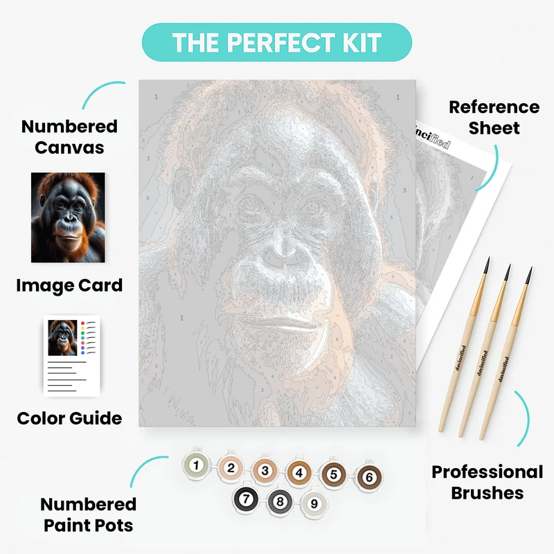Orangutan Portrait - Paint by Numbers Kit