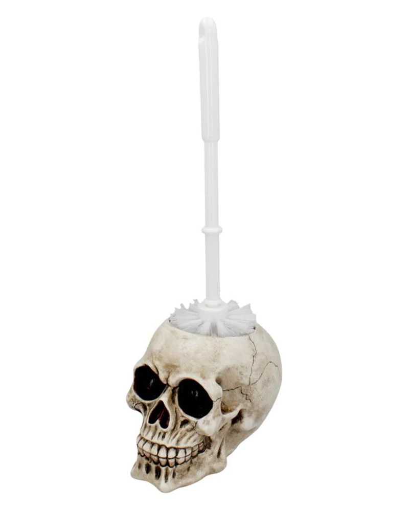 Totenkopf Toilettenbürstenhalter mit Bürste 16cm