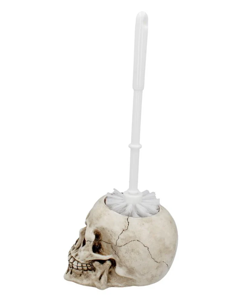 Totenkopf Toilettenbürstenhalter mit Bürste 16cm