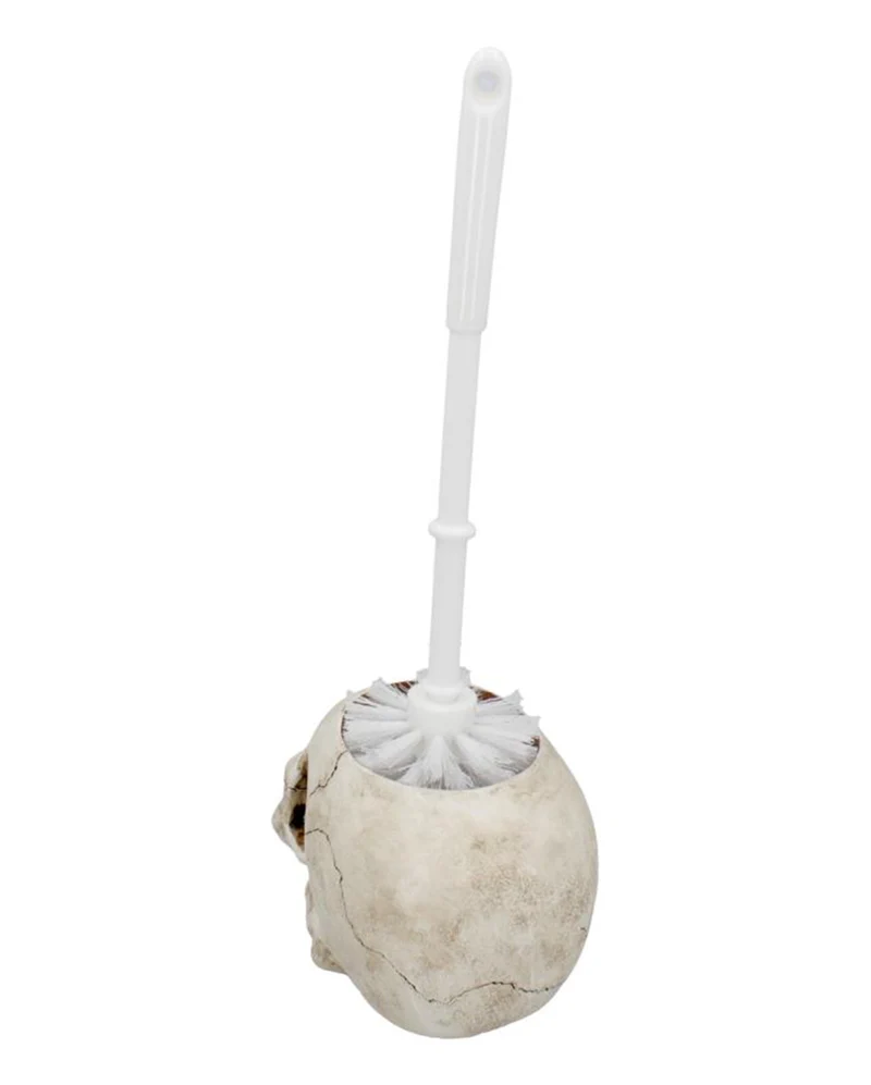 Totenkopf Toilettenbürstenhalter mit Bürste 16cm