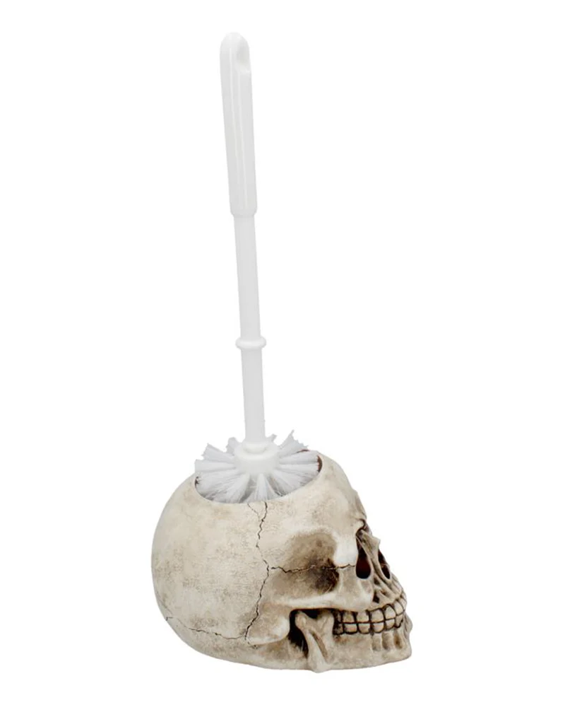 Totenkopf Toilettenbürstenhalter mit Bürste 16cm