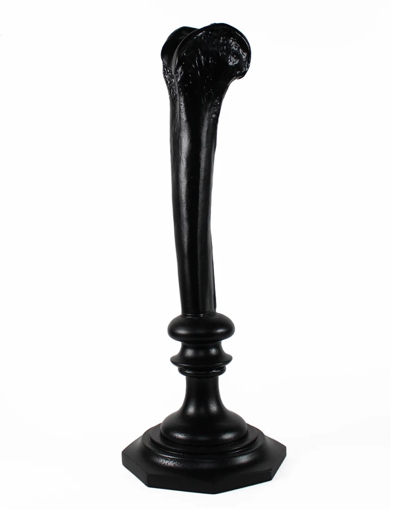 Schwarzer Gelenkknochen Kerzenleuchter 34cm