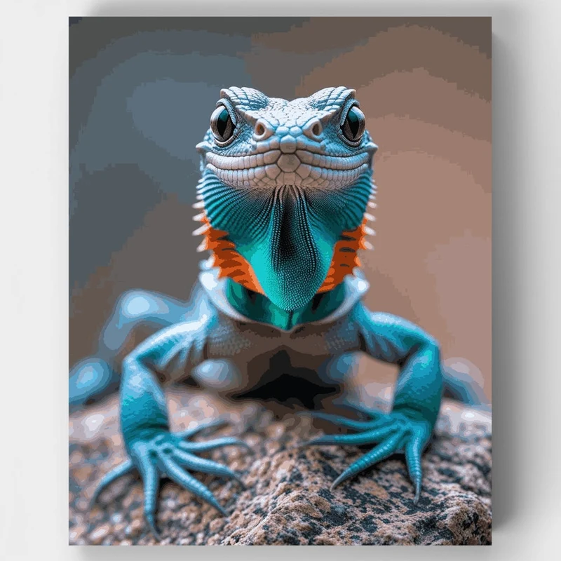 Turquoise Lizard Portrait - Paint by Numbers Kit