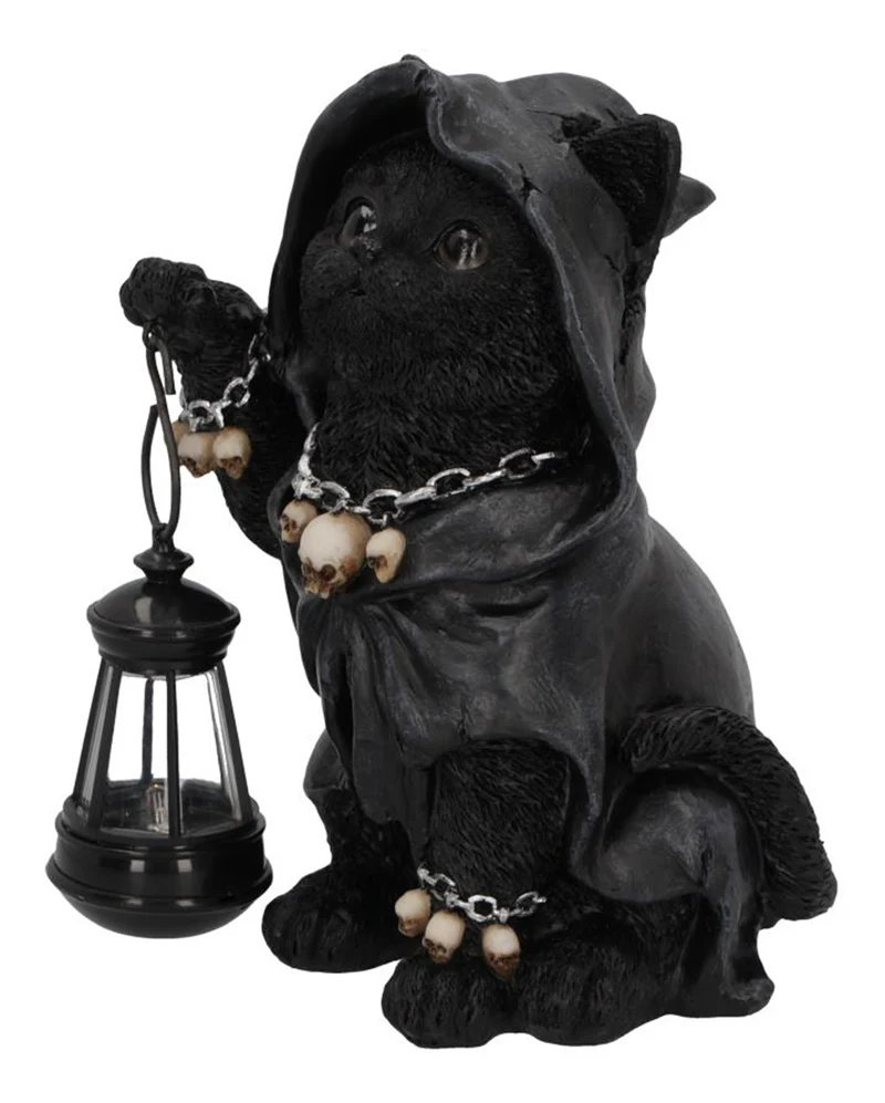 Grim Reaper Kätzchen mit Laterne 18,5cm