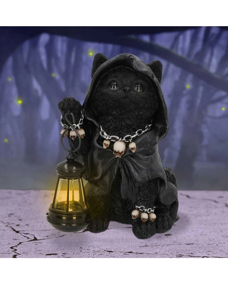 Grim Reaper Kätzchen mit Laterne 18,5cm