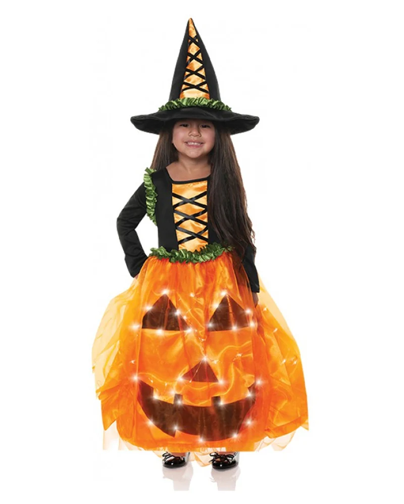 Leuchtendes Pumpkin Prinzessin Kinder Kostüm