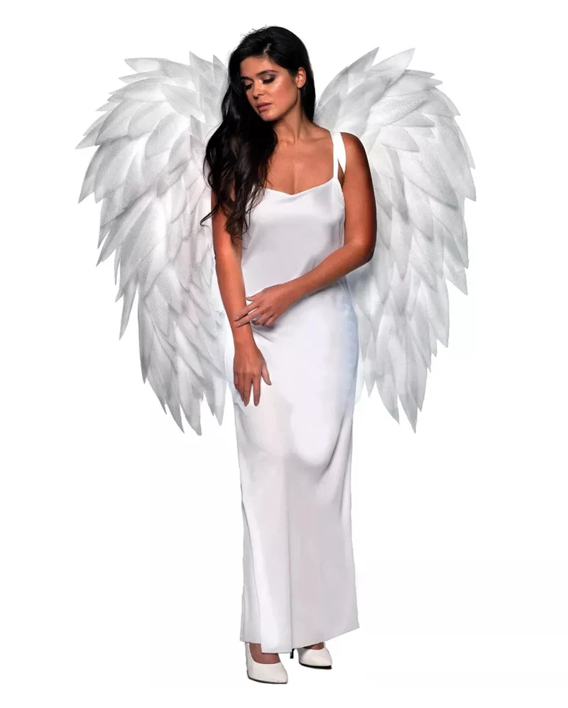 Federlose Weiße Flügel 90cm