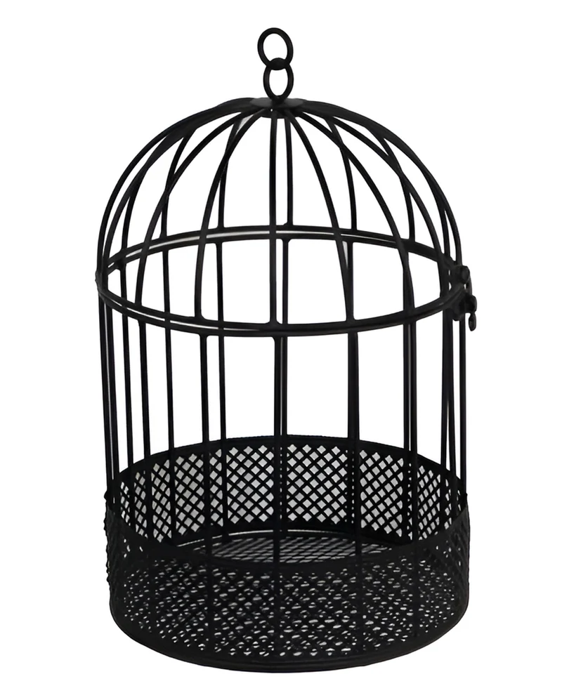 Schwarzer Metall Vogelkäfig 26cm