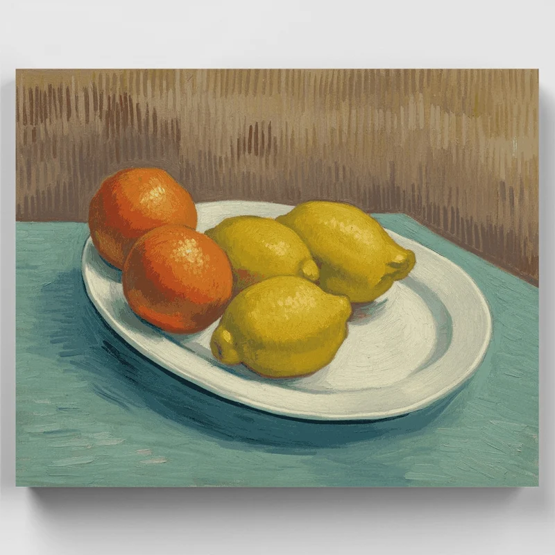 Dish with Citrus Fruit - Paint by Numbers Kit