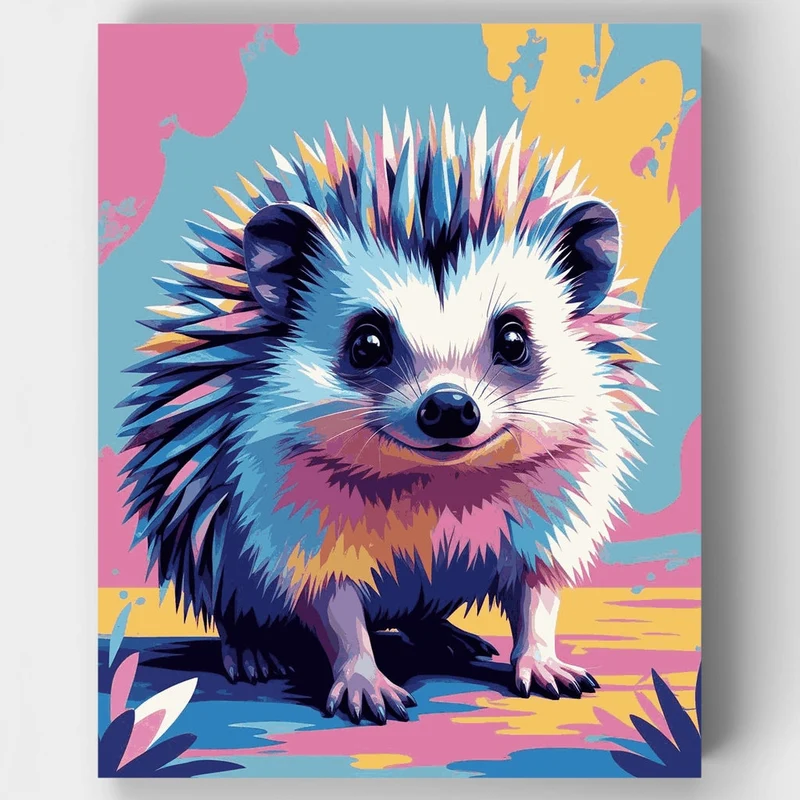 Colorful Hedgehog - Paint by Numbers Kit