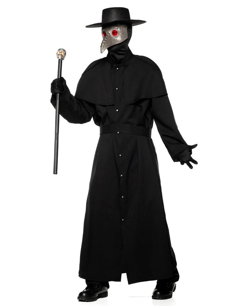 Pestdoktor Kostüm mit Schnabelmaske & Hut