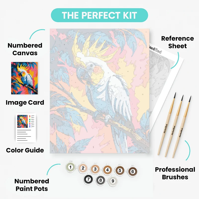 Vibrant Cockatoo - Paint by Numbers Kit
