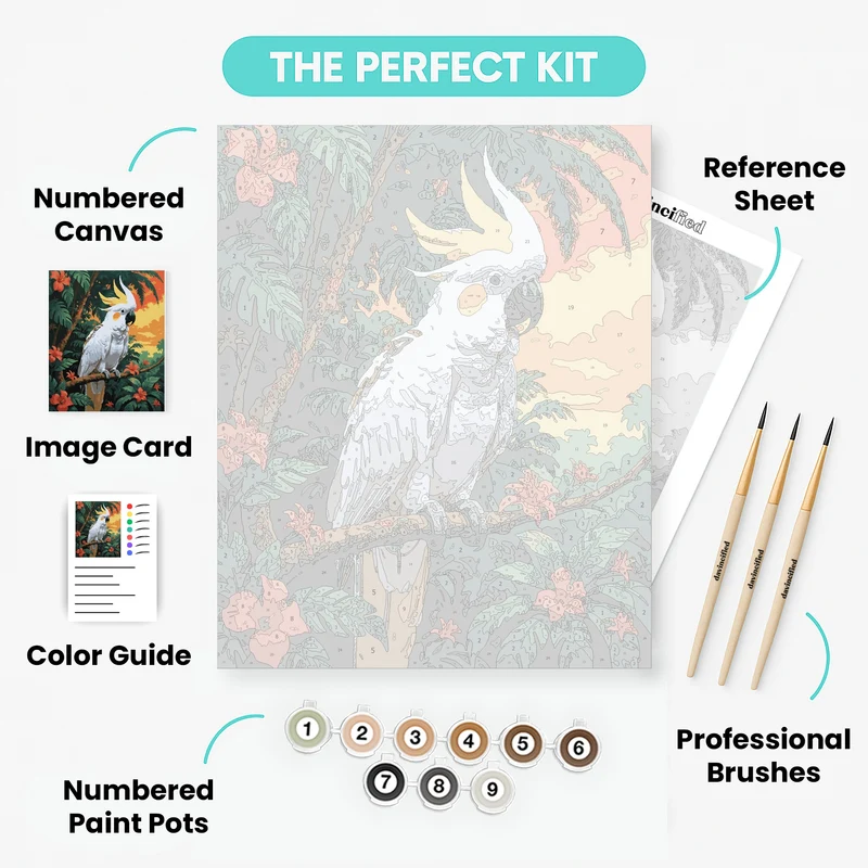 Tropical Cockatoo Paradise - Paint by Numbers Kit