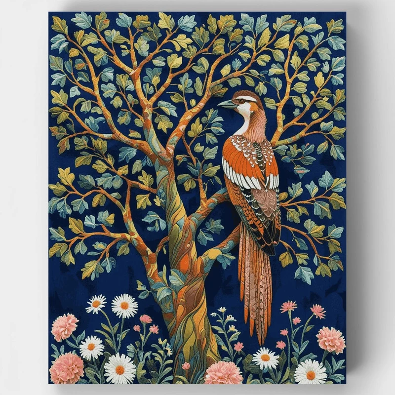 Ornate Pheasant in Flowering Tree - Paint by Numbers Kit