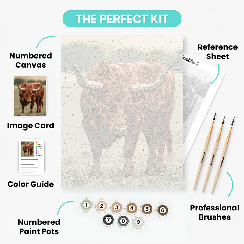 Majestic Longhorn Bull - Paint by Numbers Kit