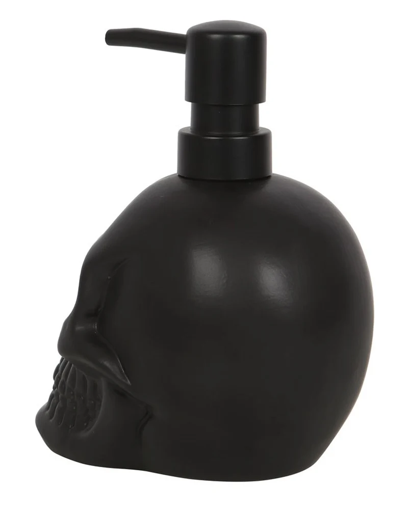 Schwarzer Totenkopf Seifenspender aus Keramik