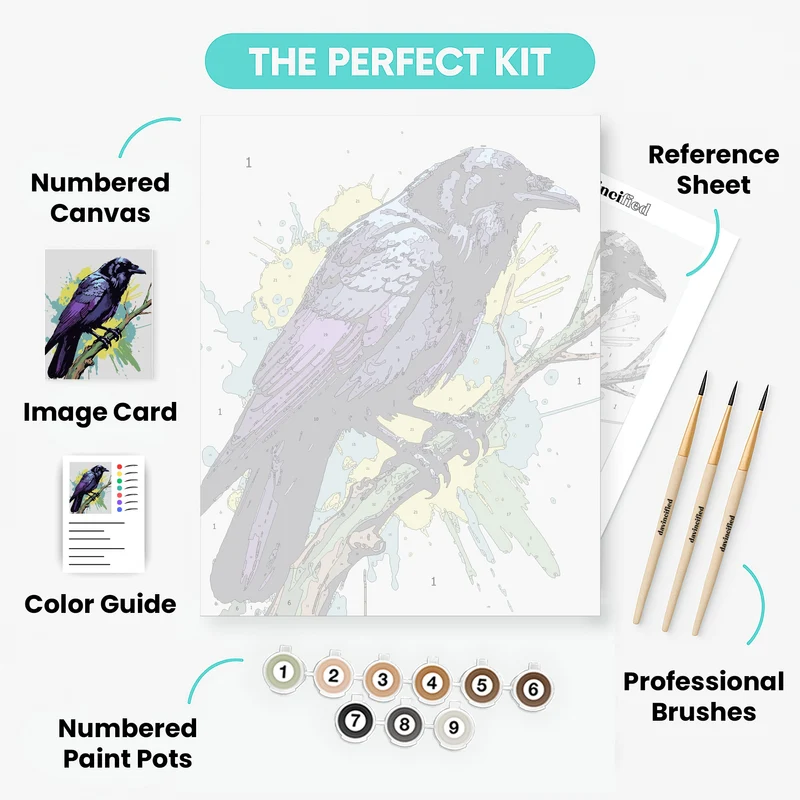 Majestic Purple Crow - Paint by Numbers Kit