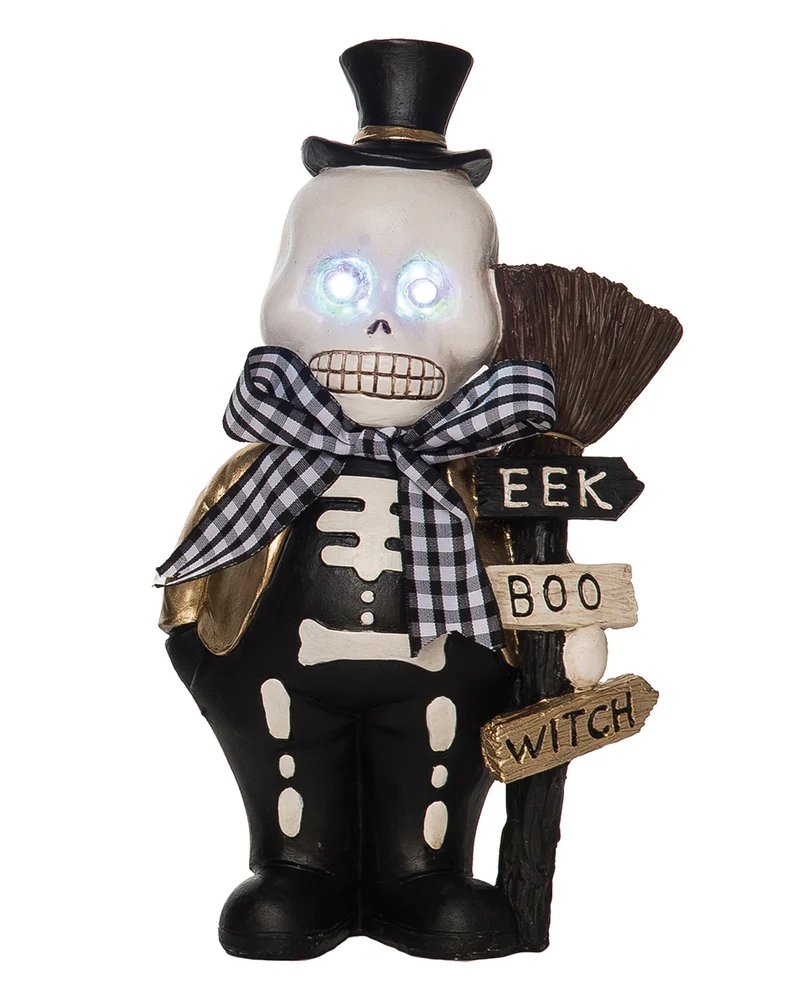 Elegantes Halloween Skelett mit Leuchtaugen 25cm