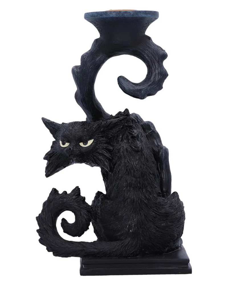Spite Kerzenleuchter mit schwarzer Katze 18,5cm